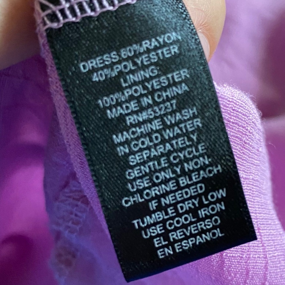 Mlle Gabrielle Womens 3X Lavender Purple Ruffle Sleeve Button Front Shirt Dress - Picture 11 of 11